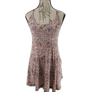 Billabong boho floral paisley beachy mini dress Size Small resort wear surfer